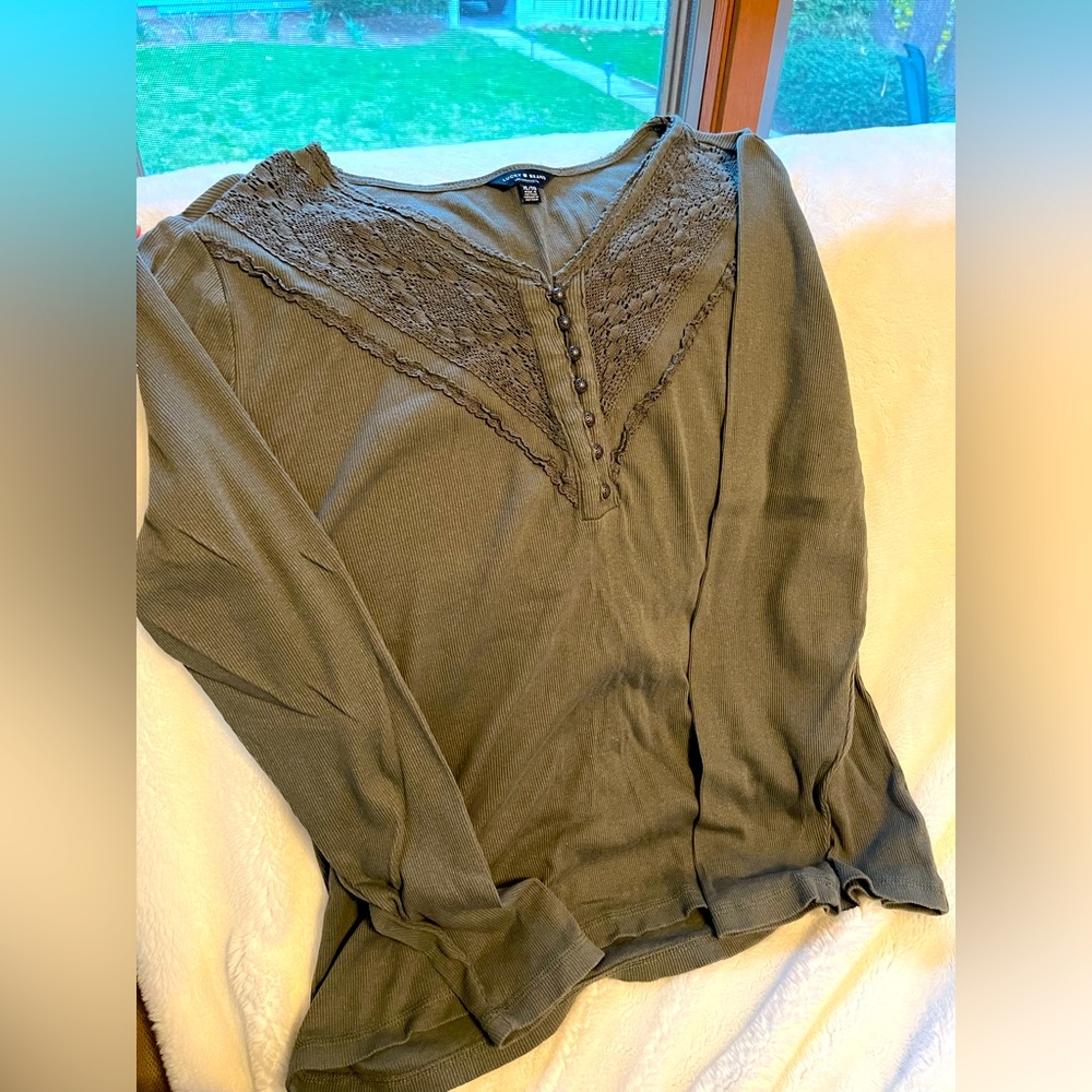 Lucky Brand Army Green Blouse